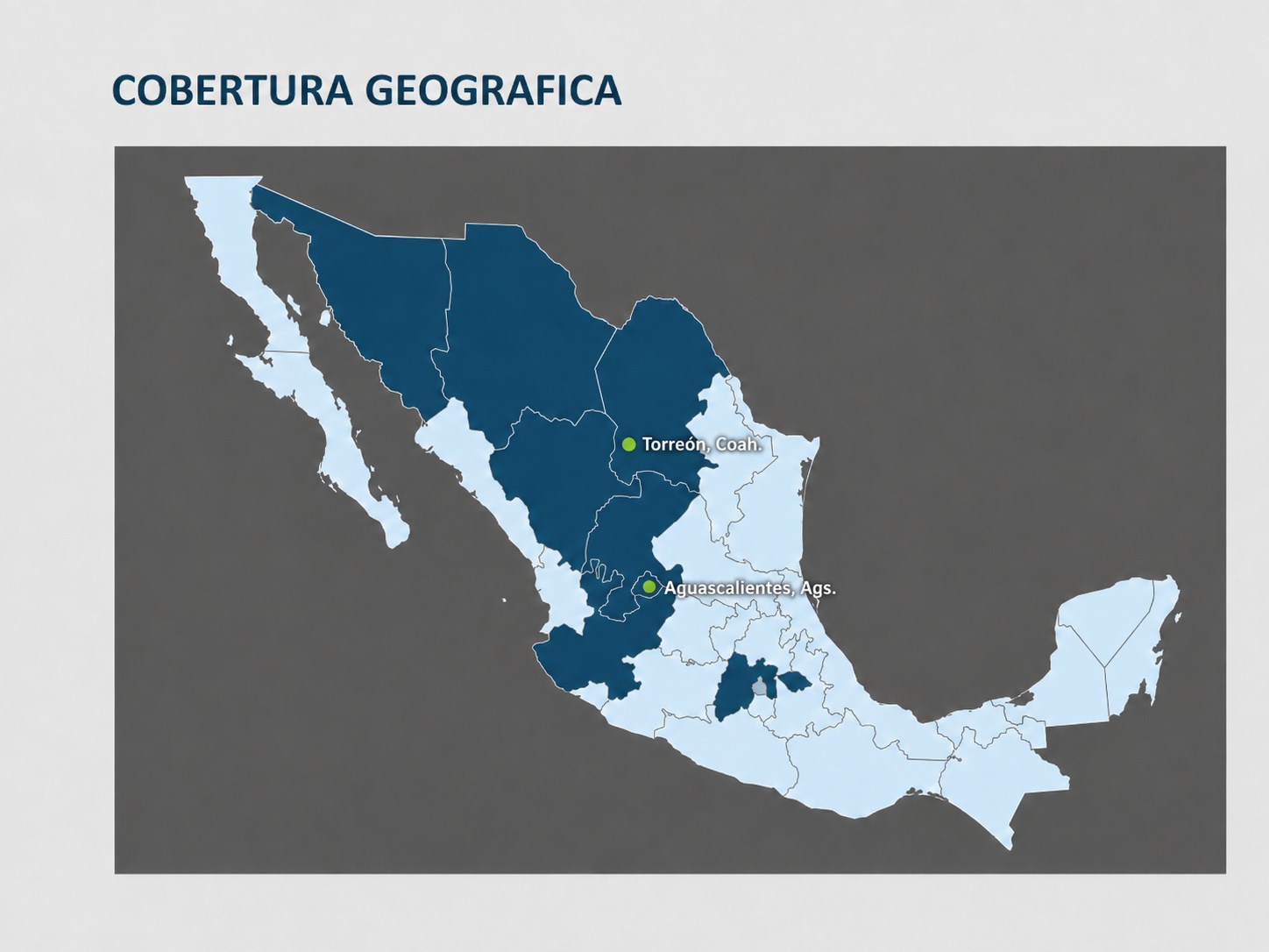 Mapa de cobertura geográfica de CSI División Servicios en México